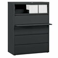 Hirsh Industries 17651 Charcoal Five-Drawer Lateral File Cabinet with Roll Out Binder Storage 42017651